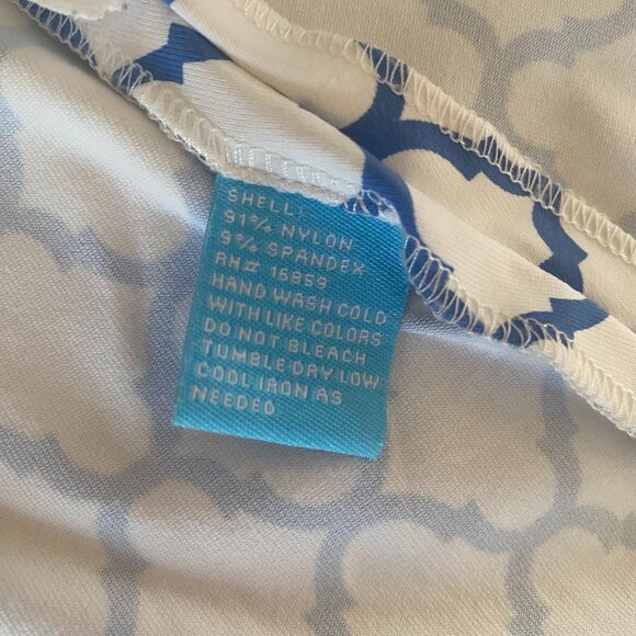 J. McLaughlin Women's White Blue Mosaic Print Skirt Size 2 K10 - Picture 4 of 4